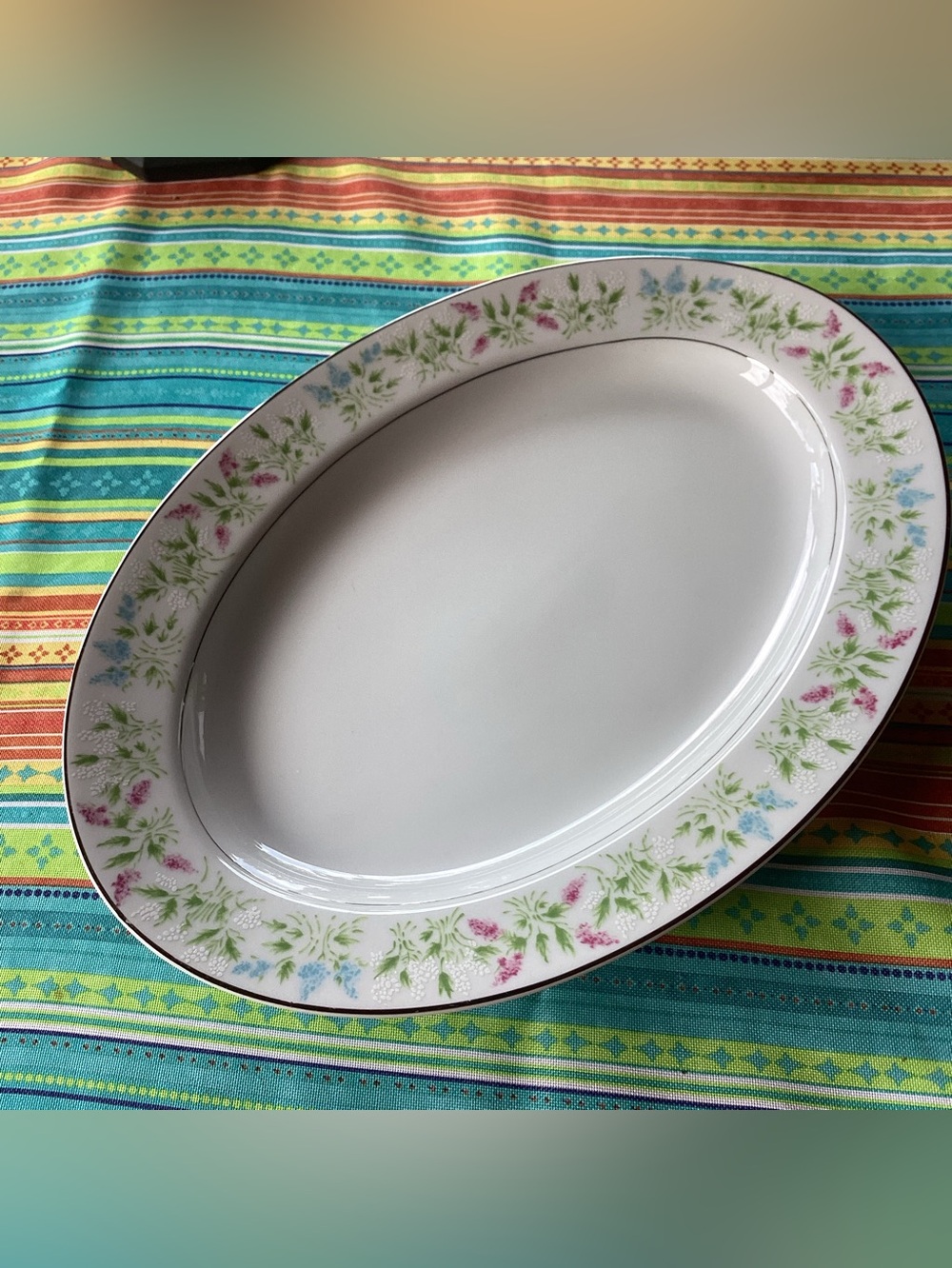 Floral Inspirations 8005 Delphinium Platter - Pristine Condition!